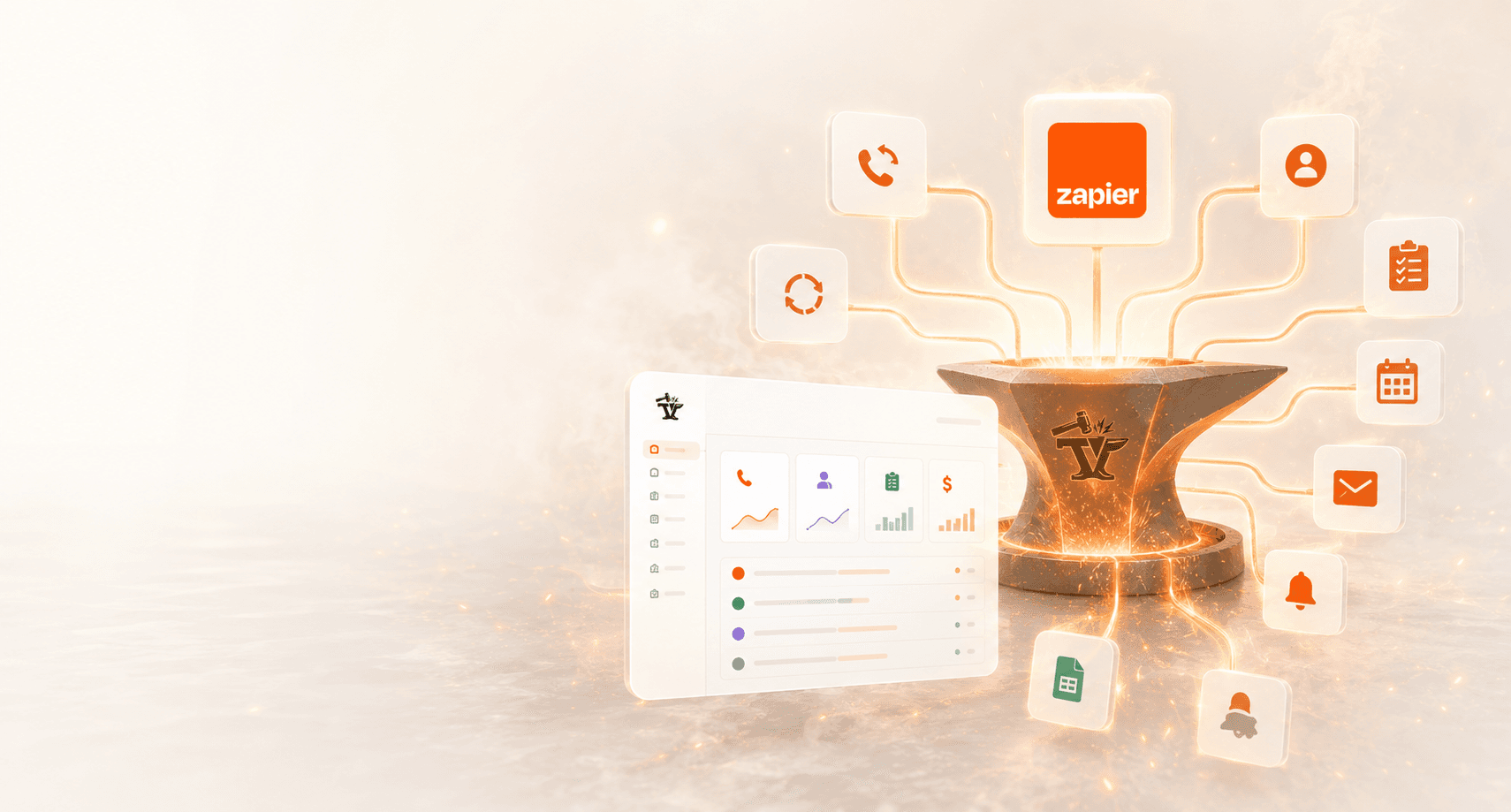 Zapier automations connected to TradeVulcan workflows