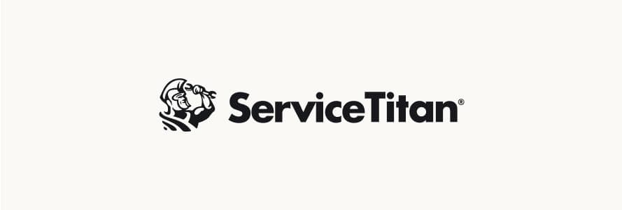 Official ServiceTitan wordmark on a brand background.