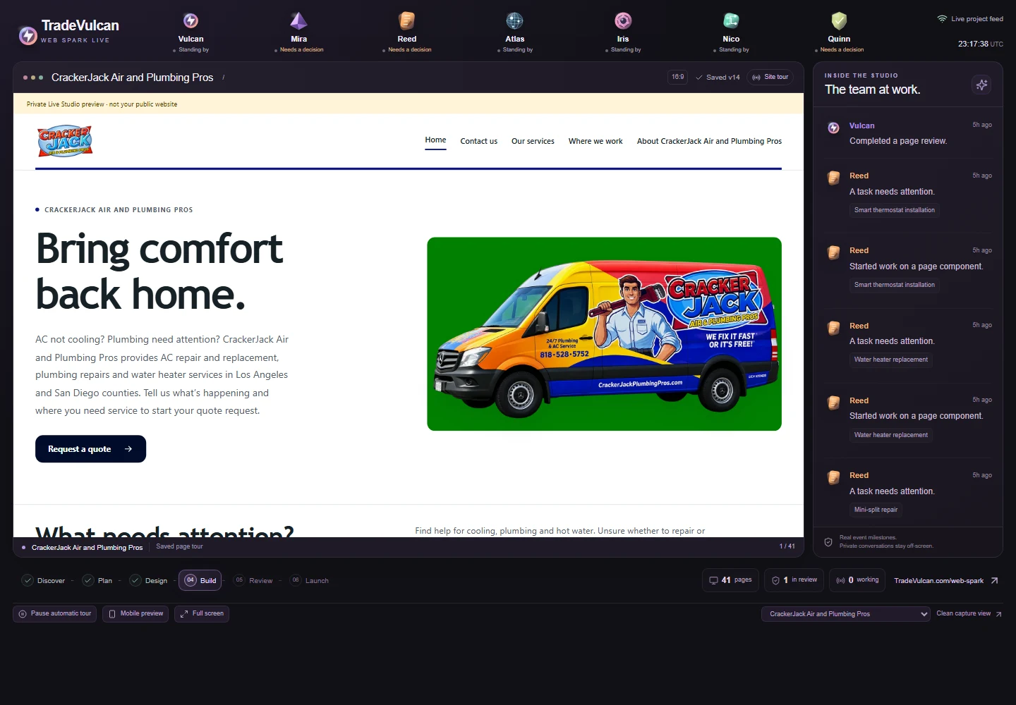 Screenshot of the public Web Spark broadcast viewer