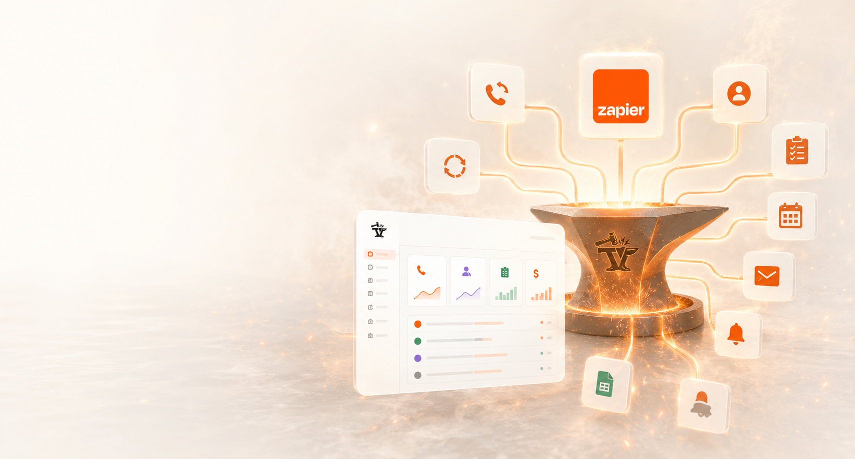 Zapier automations connected to TradeVulcan workflows